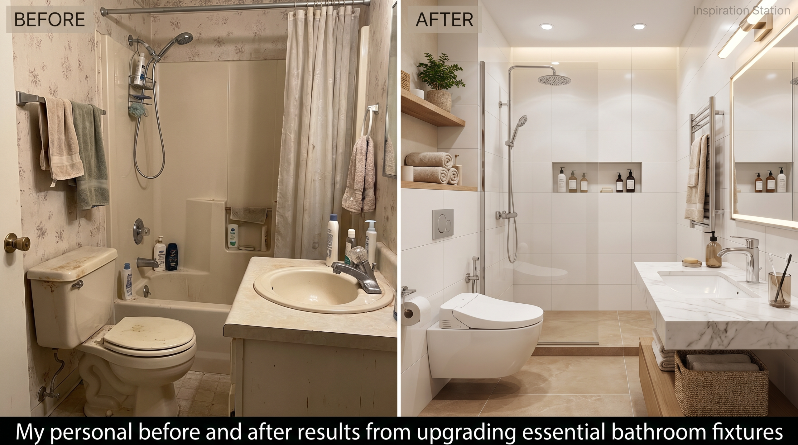 My personal before and after results from upgrading essential bathroom fixtures