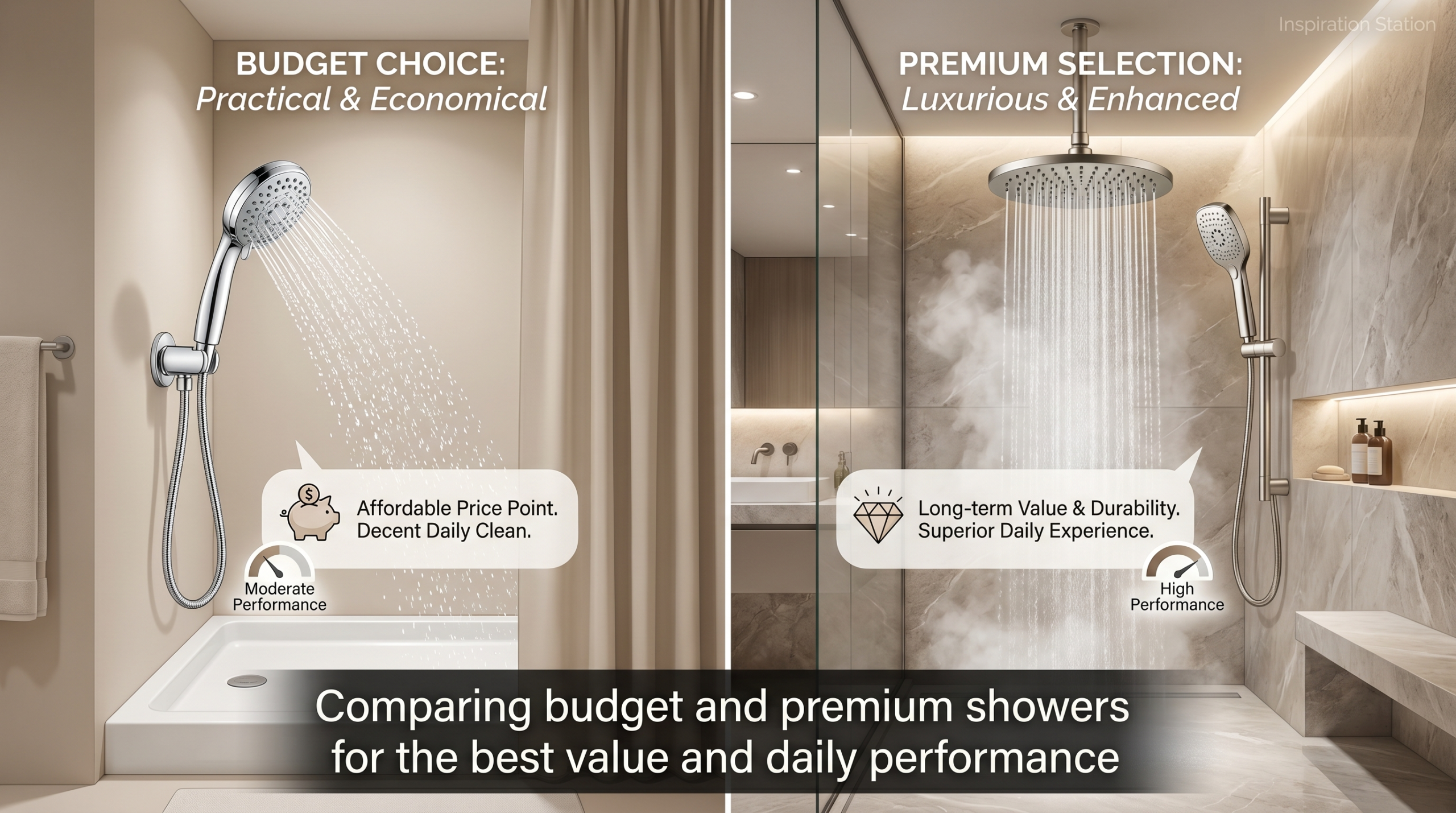 Comparing budget and premium showers for the best value and daily performance